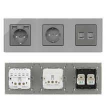 디자인 멀티탭 eu ru power socket with usb type c 벽 소켓 with usb c 스위치 rj45 rj11, 2 전화 RJ11, 2 소켓 2 USB