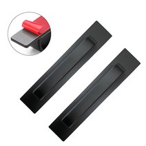조빈니타 무타공 강력 접착식 알루미늄 문 손잡이 1+1, 블랙+블랙, 200mm, 2개