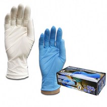 소유 FDA승인 라텍스장갑 니트릴장갑 수술용 식품용 실리콘 파우더프리 100매, 1box, 니트릴장갑 100매 (M)