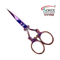소닉스 자수가위 10cm SE-01스테인레스 티타늄코팅 수예용 빈티지 앤틱 퀼트 공예용소잉, 직선STR 로즈골드(RoseGold)