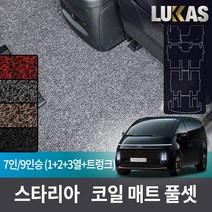 루카스 스타리아 코일매트 확장형 123열 트렁크 풀셋 카매트, 레드, L확장코일/스타리아 9인승라운지 1+2+3열+트렁크