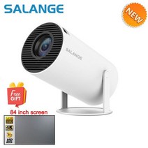 가정용빔프로젝터 미니빔프로젝터 캠핑빔프로젝터 Salange HY300 듀얼 와이파이 6.0 200 프로젝터 4K HD 안드로이드 11 ANSI BT5.0 1080P 1280x72, [03] HY300 Add Curtain, [02] 미국 플매트 카펫 러그