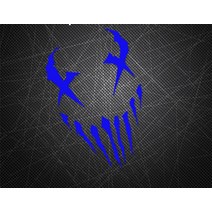 바이크스티커 엠블럼 반사스티커 배달통 휠 헬멧 pcx튜닝 스티커오토바이 반사 자동차 악마 패턴, 반사 블루