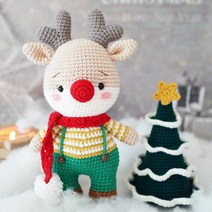 멜로우 크리스마스 리스 뜨개질 키트, 혼합 색상, 1세트