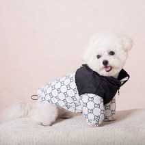 강아지패딩 의류 디자이너 패딩 애완 동물 겨울 따뜻한 코트 소형 중형 프렌치 불독 테디 XS3XL, 4.WHITE - L