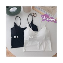 와이케이하우스 솔리드 컬러 아우터 바텀 셔츠와 작은 조끼 튜브 탑이있는 소녀를위한 얼음 실크 아름다운 백 민소매 서스펜더 탑의 봄 한국어 버전_67483