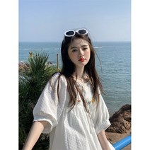 썸머 베이비돌 플라워 자수 포인트 반팔 원피스 바캉스 해변 꾸안꾸 드레스 데일리룩