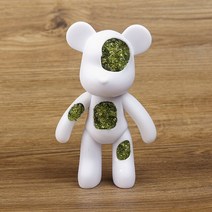 정원조형물17cm 유체 곰 흰색 금형 폭력적인 조각 장식 수제 Diy 낙서 벽돌 동상 수동 부모-자식 장난감, 24 24