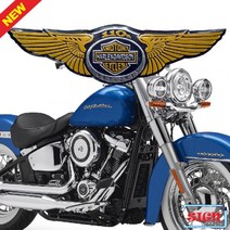 할리데이비슨 YELLOW 바이크 엠블럼 차량악세사리/자동차악세서리/고급스러운/럭셔리메탈실버/차량튜닝용품/금속/메탈/20대남성/크롬/튜닝엠블럼, 단일 차종