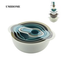 UMIHOME 8in1 다용도 조리도구세트(계량컵4P 믹싱볼 2P 여과기 1P 체 1P)