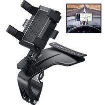 카라이딩 360 무선 거치대 차량용 핸드폰 스마트폰 썬바이저 차량용 클립형 거치대, 차량용 계기판 거치대 crh111