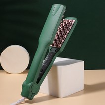 볼류마이징 헤어 컬러 세라믹 3D 그리드 솜털 옥수수 컬링 아이론 웨이브 크림 퍼 전문 파마 부목 스타일링 도구, 02 Green, 미국