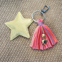 DIY 털실 태슬 키링 만들기 핑크퍼플 기본세트, B.메탈릭 골드스타 추가