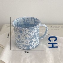 특이한그릇 원목 예쁜접시 빈티지 수입 그릇 유럽식 에나멜 디너 플레이트 세트 레트로 스플래쉬 잉크 홈 요리 및 플레이트 세트 거실 데스크탑 과일 샐러드 접시, 컵