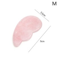 두피괄사 천연 로즈 쿼츠 옥 구아 샤 스톤 보드 마사지 스크레이퍼 플레이트 페이스 도구 넥 백 바디 페이셜 리프트 링클 리무버, 12 Pink Peanut Shape