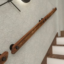 원목 계단 손잡이 벽부형 안전 핸드레일 복도 카페 난간 안전바 미끄럼방지, 길이180cm2개고정