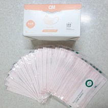CM 일회용컬러마스크 연핑크 3중멜트브라운필터 개별포장50매입, 1박스, 50매입, 핑크