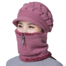 귀여운 니트 비니 어머니 올인원 여자 여성 모자 할머니 귀마개 중년 귀달이 장갑 방울 겨울 곰돌이 밍크 방한 목도리