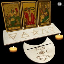 타로책 스프레드천 동양 카드 종류 예쁜 초보 세트 le tarot 나무 트리플 문 스탠드 타로 캔들 디스플레이 홀더 제단 용품 여성 남성 선물 2 개 4 신제품, CHINA