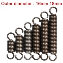 인장스프링 스텐인장스프링 금형 와이어 직경 2.0mm 연장 장력 확장 스프링 외부 16mm / 18mm 길이 50mm - 500mm 스프링 스틸 후크 DIY 1 개, 110mm