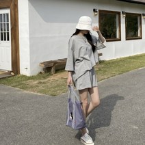 [바보사랑] 여성 여자 데일리 투피스 베런 쭈리 반팔 반바지 세트