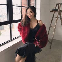 노카라숏코트 스타일 모조 잔디 숏 코트 여성용 슬림하고 신선하고 달콤한 탑 가을 겨울