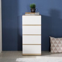 제인 깊은 틈새 4단 서랍장 400, 오크