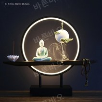 관세음보살상 부처님 램프 약사여래불 장식 조명 미니, E