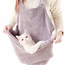 고양이 침낭 보관 앞치마 애완동물 캐리어 캥거루 백 키티 새끼 플리스 강아지 작은 반려동물 홀더 파우치 (원 사이즈 그레이) 4434562305