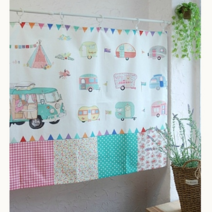 뷰티홈 캠핑카 아이방 데코 가리개 작은창 미니커튼 가림막 108x70