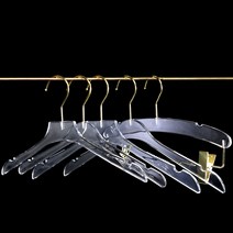 아크릴 옷걸이 투명 옷걸이 바지걸이 어린이 성인 2color, 베이직 아크릴  올인원 34 골드, 1개