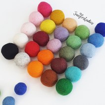 [정글스튜디오] 양모볼 1.5cm 2.2cm 3cm 100%울 펠트볼 DIY, 7.레드