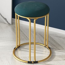 북유럽 화장대 철제 스툴 디자인 예쁜 원형 안방 럭셔리 인테리어 화장 의자 stool 골드, 다크그린 스웨이드 골드다리