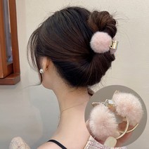 모르간 겨울 퍼 솜솜이 페이크퍼 헤어 집게핀