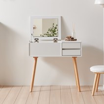 데코라인 산타나 화이트 입식 수납 화장대 800