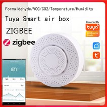 스마트 습도센서기Tuya-Zigbee 스마트 에어 박스 공기 품질 모니터 CO2 VOC 감지기 센서 자동화 알람 가정, 한개옵션1, 01 ZigBee Version