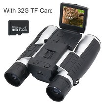 쌍안경 망원경 12x32 1080P HD 디지털 쌍안경 2.0 인치 LCD 스크린 망원경 USB2.0-PC 야외 비디오 카메라 8, 03 With 32G TF Card