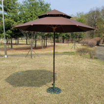 대연파라솔 국산 탈색방지 중형 파라솔 2.3m 캠핑 비치 차박, 밤색