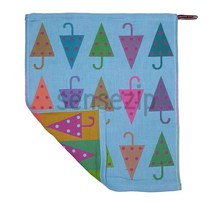 코튼 100% 주방수건 핸드타올 고리 수건, 우산블루, 1개