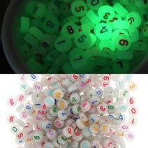A04 원형야광 칼라숫자 약100개 6mm 비즈 공예 재료