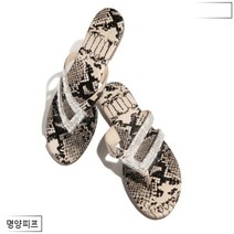 명양피프 40대 뱀무늬 큐빅 쪼리 여성 슬리퍼 미시 샌들 m3735