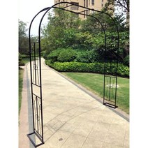 아치터널 유럽 스타일 아치형 pergola 장미 식물 꽃 브래킷 pergola, 블랙 폭 2.4m 높이 2.4m_큰