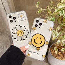 에이디케이스 스마일꽃 그립톡 케이스 세트 스마일 플라워 에폭시 갤럭시 아이폰