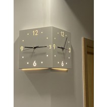 양면 벽걸이시계 거실 인테리어 집들이 선물, 분홍