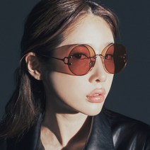 하루홀릭 동글이 오버사이즈 정원형 레트로 틴트 무테 편광 여성선글라스