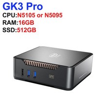 GK3V 인텔 셀러론 미니 PC 컴퓨터 N5095 N5105 8GB DDR4 128GB 256GB 윈도우즈 11 프로 4K 60Hz HDMI VGA Win 11 J4, CN, Celeron N5105 + AU, 16GB RAM 512GB SSD