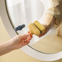 욕실 거울 물기 습기제거 부착형 거울닦이 거품 청소 미니 스퀴지, 화이트