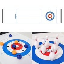 스마일원 컬링 볼링 보드게임 실내 미니 가정용 가족모임 놀이 장난감, 컬링&볼링게임