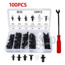 자동차패스너 / 100pcs 세트 / 6종류 / 리벳 리무버, 자동차패스너(100pcs) + 리벳 리무버