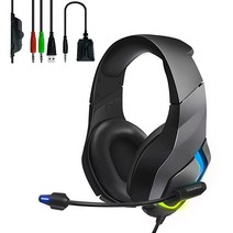 GoldenPlayer PS4 PS5 Xbox One 헤드셋용 마이크가 있는 LED 게이밍 헤드셋 PC 노트북용 전문 게이밍 헤드폰 2022 버전